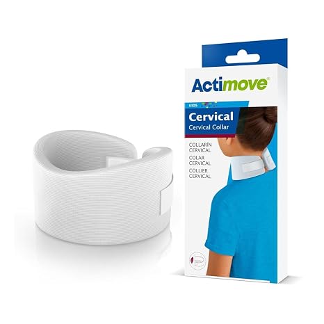 Actimove Kids Cervical Collar for Girls & Boys | Soft Foam Pediatric Neck Brace for Sleeping - Relieves Neck Pain & Spine Pressure, Neck Collar Brace Support After Whiplash or Injury | White,
