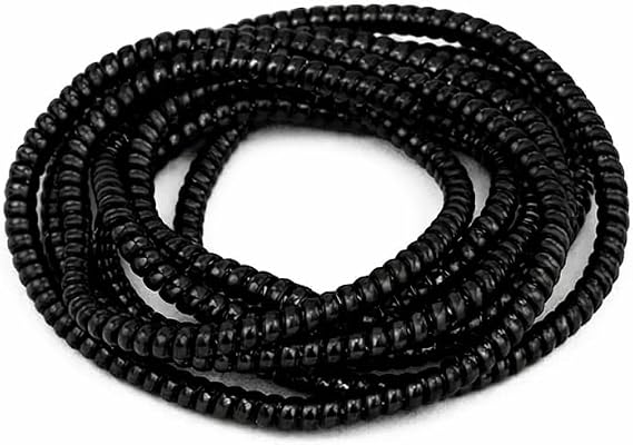 Spelt Kablo Kordon Koruyucu Spiral Sarma Kılıf Koruma Black Shine