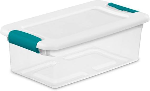 Sterilite Plastic 6 Quart Stacking Storage Box Container with Latching Lid for Home, Office, Workspace, and Utility Space Organization, 60 Pack