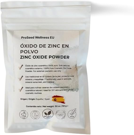 Zinc Oxide Powder 50g | 100% Pure | Cosmetic Grade Mineral for Skincare & DIY Beauty