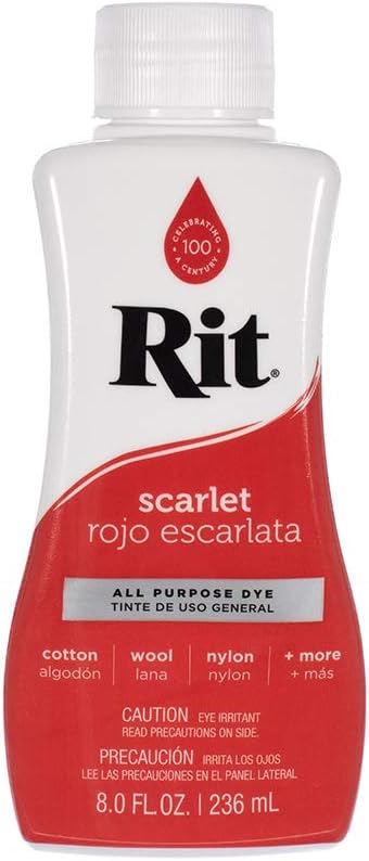 Rit Dye Liquid Wide Selection of Colors 8 Oz. (Scarlet)