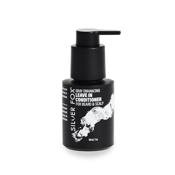Godefroy Silver Fox Beard Brightener, Ethnic Hair, Gray & Silver, 3 oz | for Men, Helps Reduce Yellow & Brassy Tones, Brightens & Conditions, Adds Shine, Leave-In Formula