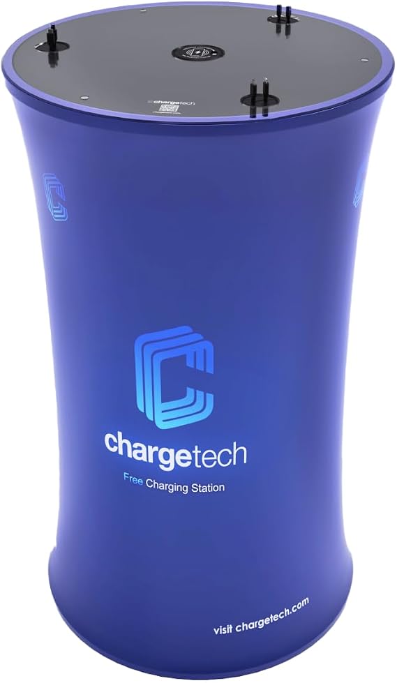 Chargetech Pop-Up Charging Table with 6 Retractable Cables, 20W Fast Charging