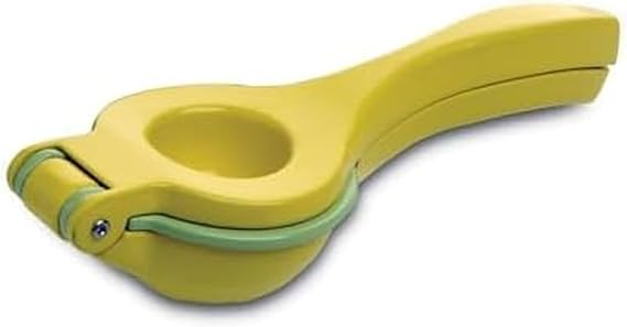 Amco 2-in-1 8.8-Inch Aluminum Squeezer - Comfortable Juicing for Strain-Free Experience, Kitchen Gadget for Juicing Lemons or Oranges (Yellow)