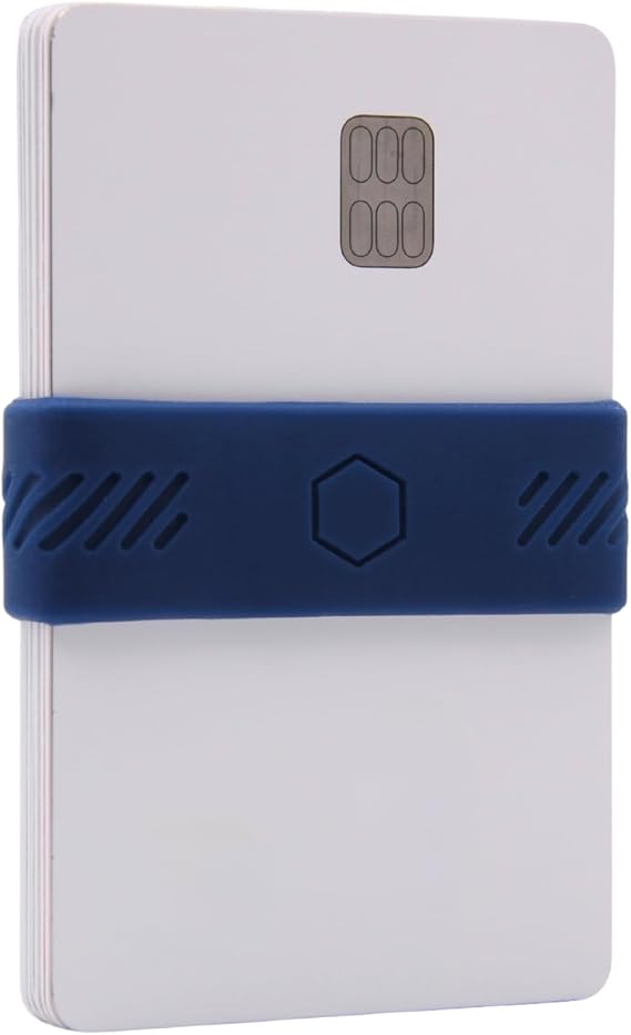 BAND[it] Minimalist Wallet Slim Silicone Elastic Money Band Front Pocket Credit Card Holder & Cash Strap EDC Wallet Alternative (Navy)