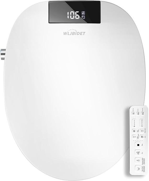 WLJBIDET Toilet Seat Bidet with Warm Water and Drying, O80KR - Round