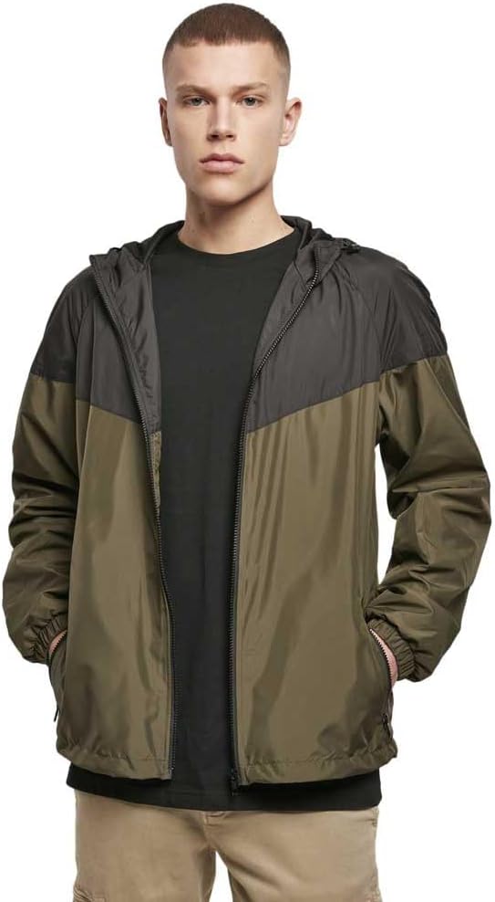 Build Your Brand Men's 2-tone Tech Windrunner windbreaker (pack of 1)