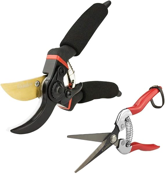 gonicc 8" Professional Premium Titanium Bypass Pruning Shears (GPPS-1003) and Micro-Tip Pruning Snip (GPPS-1008), Hand Pruners, Garden Clippers.
