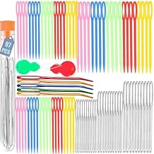 Yarn Needles Set 97 Pcs,Plastic Large-Eye Blunt Needles for Kids,Stainless Steel Yarn Knitting Needles,Crafting Knitting Weaving Stringing Needles,Sewing Needles with Threaders for Crocheting (97)
