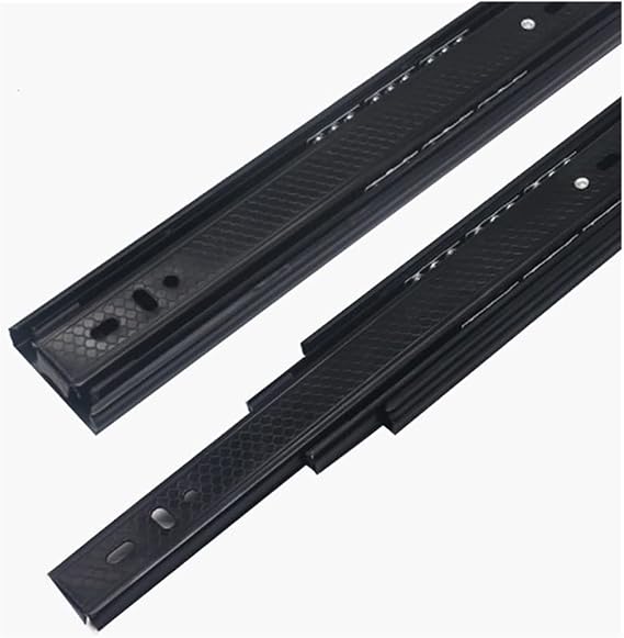 Drawer Runners,12-Inch Soft Self Close Drawer Slides Full Extension Ball Bearing Kitchen Cabinet Glides Black Drawer Runners,Side Mounted 2 Pairs (Color : Black, Size : 400mm/16in)