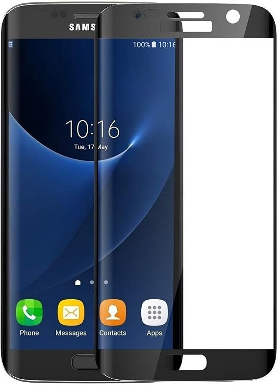 Microcase Samsung Galaxy S7 Edge 3D Curved Full Tempered Glass Cam Koruma - Siyah