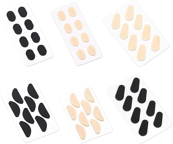 24 Pairs Soft Foam Self-Adhesive Glasses Nose Pads, Non-Slip Nose Guards for Eyeglasses, Sunglasses, and Reading Glasses, 1.5mm Thick (Skin Color & Black)