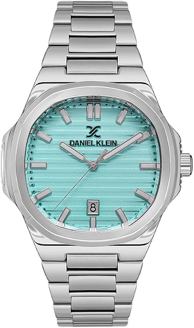 Daniel Klein, Watch for Men, Colorful Mens Watch - Silver Wrist Watch for Men, Analog Wrist Watch, Luxury Watches for Men