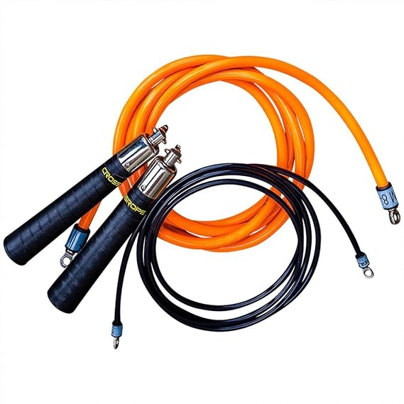 Jump Rope Crossrope Starter Set - Large -Best Weighted Jump Rope Workout - Includes Heavy Jump Rope & Lightweight Speed Rope - Start skipping rope to improve strength and endurance