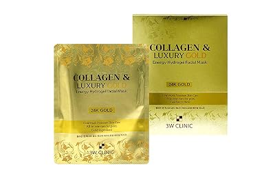 3W Clinic Collagen & Luxury Gold Energy Hydrogel Facial Mask Pack of 5