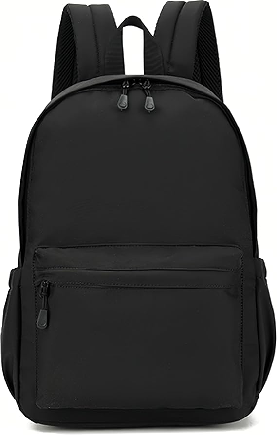 Black Backpacks for School Teenager Men and Boys Lightweight Nylon Classic Casual Rucksack for Travel
