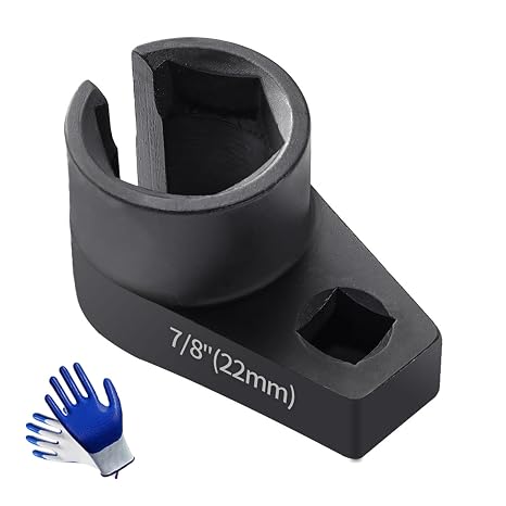Offset O2 Sensor Socket, 7/8-Inch (22mm) with 3/8-Inch Drive, Universal Fit for Vehicle Oxygen Sensor Removal