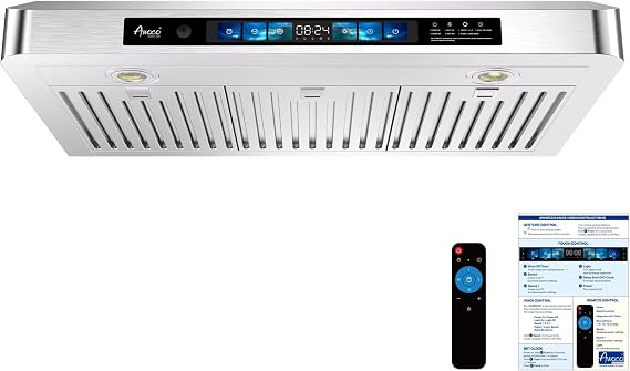 36" Under Cabinet Range Hood with 6" top & 3-1/4D x 10W top/rear vent