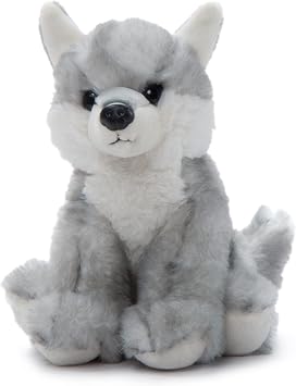 The Petting Zoo Wolf Stuffed Animal Plushie, Gifts for Kids, Wild Onez Babiez Wildlife Animals, Grey Wolf Plush Toy 6 inches