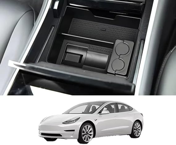 Fit for Tesla Model 3 2017-2025,Armrest Storage Box,Center Console Tray Accessories,Organizer Case Center Console,Armrest Box Tray Center Console,Car Supplies