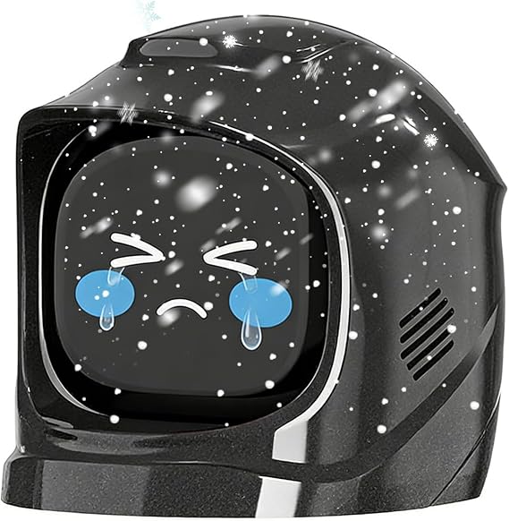 Funny Car Emotional Expression Robot Smart AI Dashboard Companion Electronic Pet Auto Interior Ornament with 52 Cute Animated Expressions & Charging Dock, Quick Release, (Black)