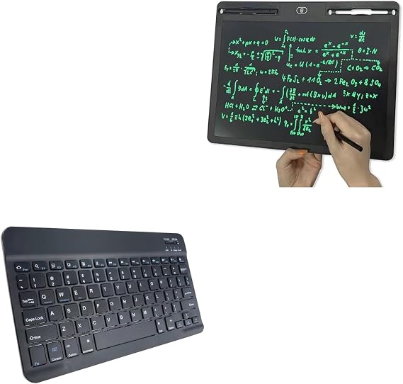 BoxWave Keyboard Compatible with XQZWOLH Writing Board (16 in) - SlimKeys Bluetooth Keyboard, Portable Thin with Chiclet-Style Keys - Jet Black