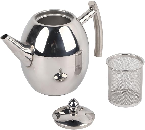 Stainless Steel Teapot with Infuser Filter and Lid, Coffee Pot with Tea Filter Tea Pots for Kitchen, Cafe, Hotel (1l/1000ml)