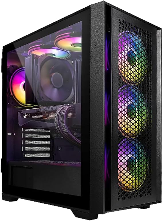 Gaming PC Tower | Intel Core i7-3770 3.90GHz | 16GB RAM | GT730 2GB Graphics Card | 256GB SSD+1TB HDD | 500W 80+ PSU | Black Gaming Case with 6 RGB Fans AirFlow | Wi-Fi | Windows 11.