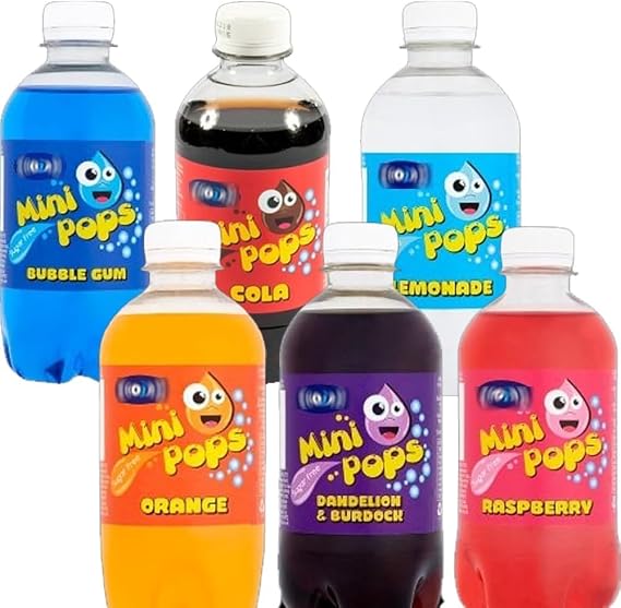 Random Mixed Zodiacc SUGAR FREE Bubblegum, Colla, Lemonade, Orangeade, Dandelion & Burdock & Raspberryade Mini Pops 330ml (30 Mixed)