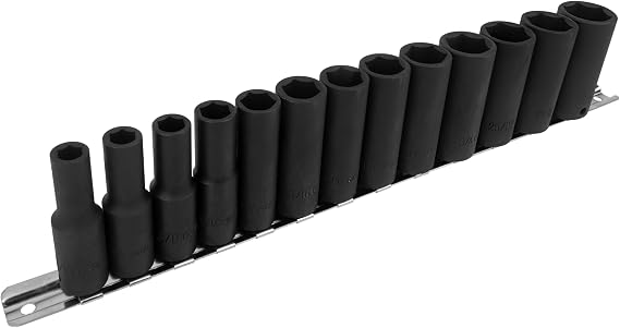 Genius Tools 13PC 3/8" Dr. SAE Deep Impact Socket Set - TF-313SD