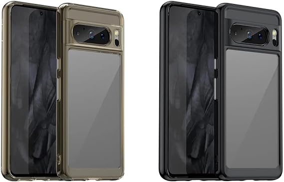 Microcase Google Pixel 8 Pro Shield Serisi Darbeye Dayanıklı Yarı Esnek Plastik TPU Kılıf - AL8100 (Füme)