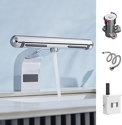 Automatic High Speed Air Hand Dryers for Toilets Commercial and Household, 1150w 2-in-1 WarmCold Induction Hand Dryer-Faucet  Hand Dryer,Speed of 100-110mS,Dry Hands for 6-10 S Silver