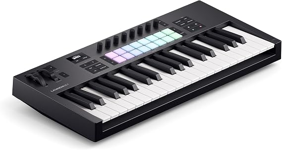 Novation Launchkey 37 MK4 USB MIDI Keyboard Controller USB 37 keys with synth action 16 velocity pads pitch/mod wheels OLED display scale mode chord modes MIDI