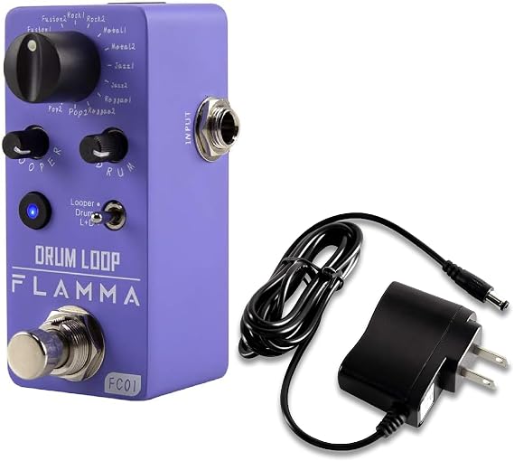 FLAMMA FC01 Drum Loop Pedal with 9V 300mA Power Supply