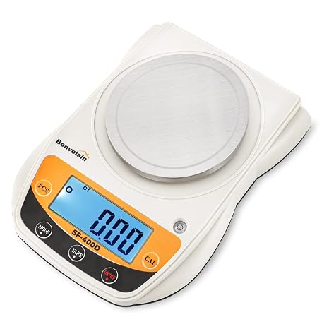 Bonvoisin Digital Lab Scale 600g x 0.01g Precision Electronic Scale LCD Display Analytical Balance Jewelry Scale Scientific Scale 0.01g Accuracy
