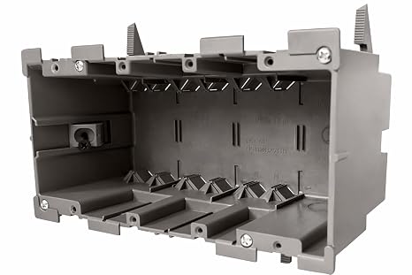 SmarToggle Four Gang Retrofit Wall Box Old Work Electrical Box for Stud or No-Stud Mount | 1-1/2" Toggle Depth | Quad Device, Smart Switch, or Outlet PC Wall Box