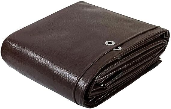 50'x100' Heavy Duty Tarp, 10 Mil Thick, Waterproof, Tear & Fade Resistant, High Durability, UV Treated, Grommets Every 36 Inches. (Silver/Brown - Reversible)