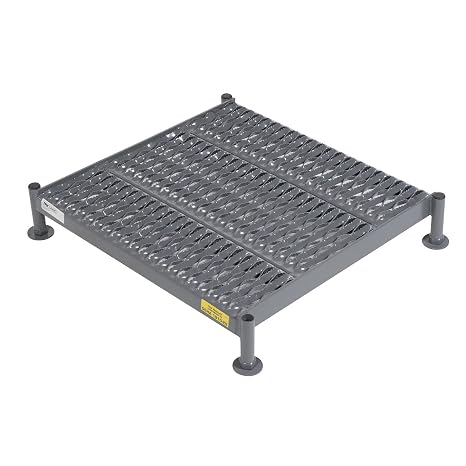 Tri-Arc WLOS524242 5-Inch to 8-Inch Adjustable-Height One Step Steel Work Platform with Grip Strut, 24-Inch Wide x 24-Inch Long