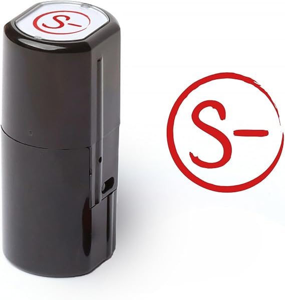 Self-Inking Teacher Stamps for Grading, Multicolor Letter Grading Motivational Feedback Stamps, Homework Stamps, Praise Stamp, Perfect Educator Gift (Red, QC-SM)