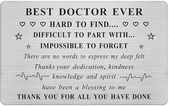 Doctor Appreciation Gifts - Best Doctor Wallet Card Gifts for Birthday Graduation - Thank You Doctor Card, Thanks Your Dedication, Kindness, Knowledge