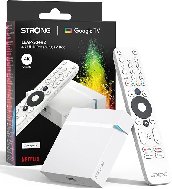 STRONG LEAP-S3+V2 Streaming Smart TV Box 4K UHD White