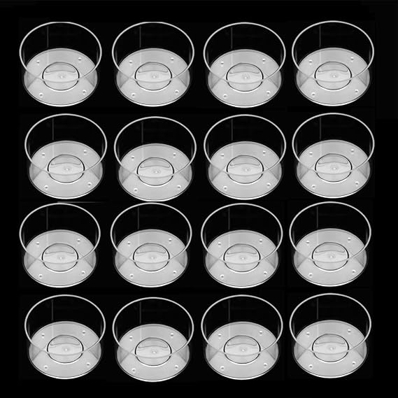 50Pcs Plastic Clear Tea Light Candle Cup Holders Heat-Resistant Plastic Containers Round Shapes Tealight Cups(1.5inch,Transparent)