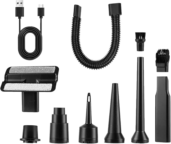 Attachment Kit Compatible with Saker, Sakerplus, HRYCF, Yomile, Piwosa, Houscly, AUXTUR, XCOOL, Fanisic, PeroBuno, WINWEND Car Vacuum. A Pet Hair Vacuum Brush and a 13.8inch Flexible Hose Involved