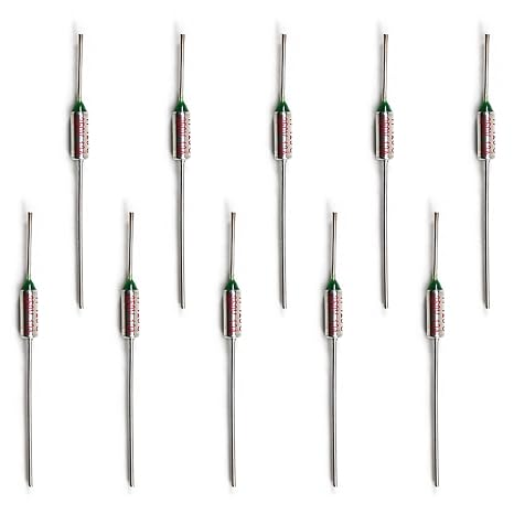 Fielect 10Pcs Fast Blow Thermal Fuses 125 Degree Celsius Thermal Cutoffs Fuse Circuit Cut-Off Temperature Thermal Fuse 250V 10A