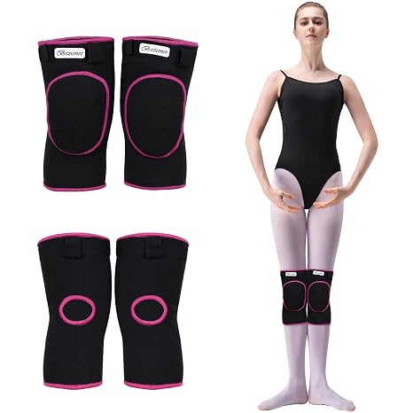 Bezioner Knee Pads Volleyball,Thick Sponge Anti-Slip,Dance Knee Pads for Women Yoga Basketball Football Youth Girls Black and Pink M