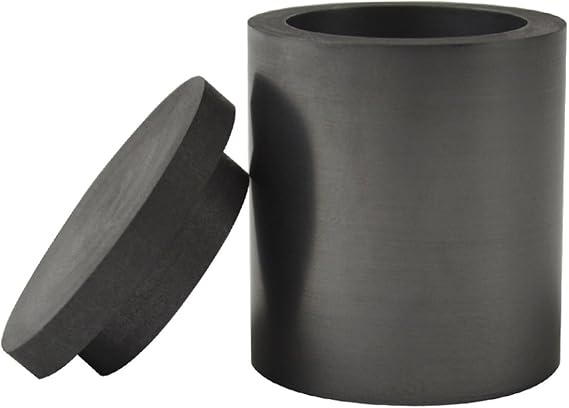 Graphite Crucible Cup with Lid 1.5" x 1.5" High Density for Melting Gold Silver Copper Smelting