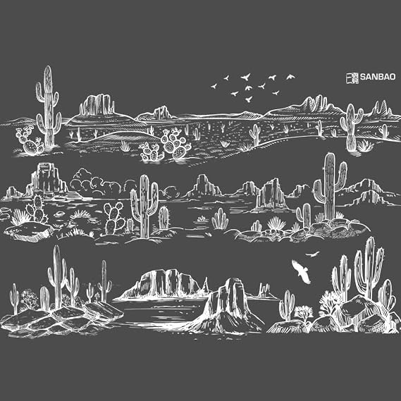 Ceramic Decals, Underglaze Transfer - Desert (White)
