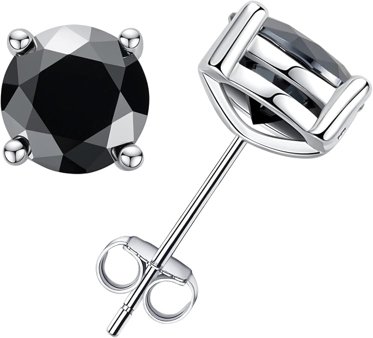 Moissanite Stud Earrings 0.2/0.6/1/2/4/6cttw D Color VVS1 Clarity Round Brilliant Cut 925 Sterling Silver Post Earrings for Women Men with Certificate
