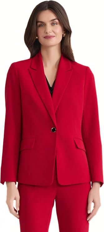 Kasper Women's Stretch Crepe One Button Blazer