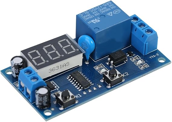 DC12V Cycle Delay Timer Switch Adjustable Relay Module, LED Display